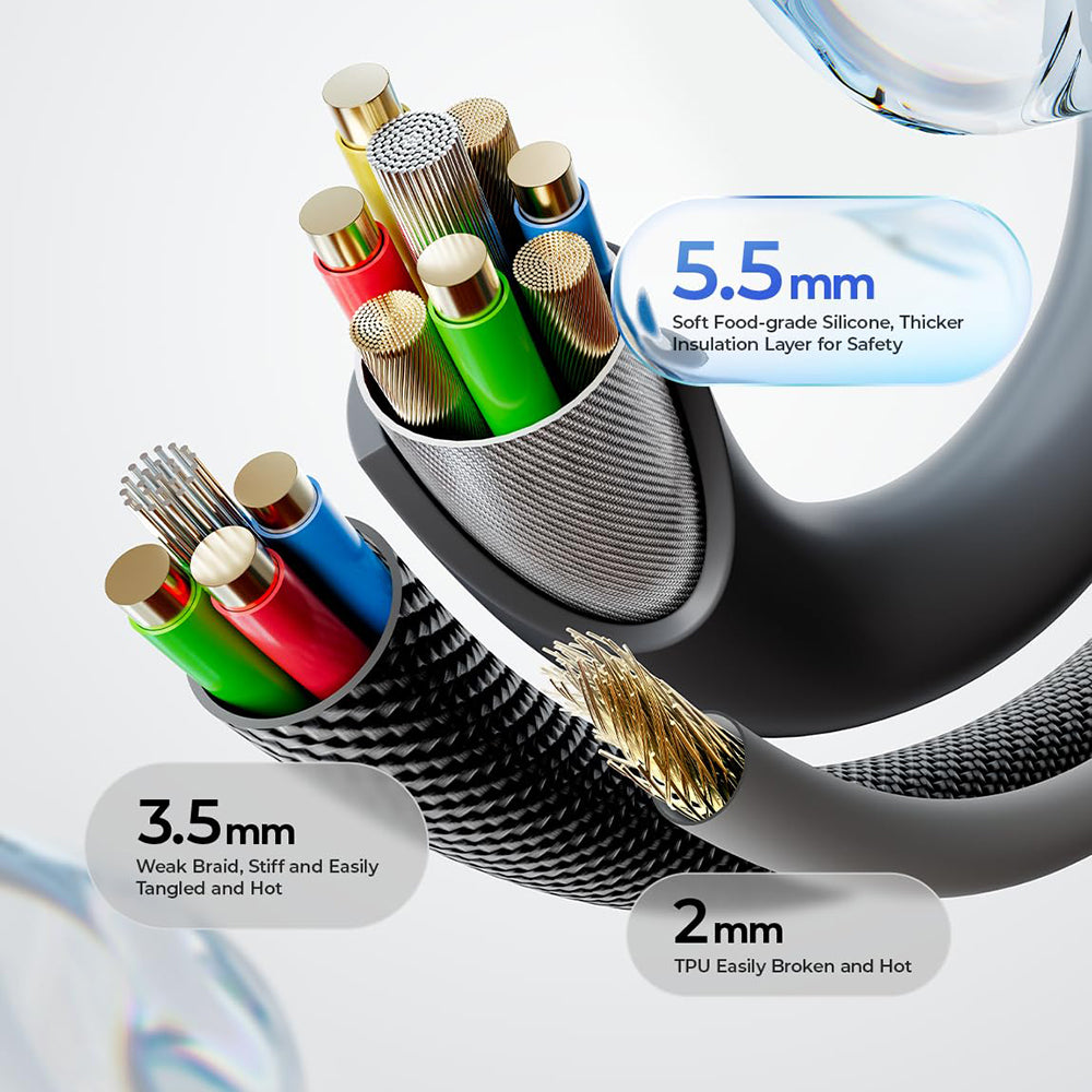 Dátový a nabíjací kábel USB-C - USB-C Lisen L115, 100W, 3m, sivý YL0126010031