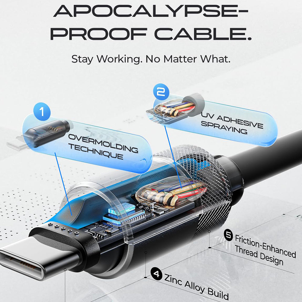 Dátový a nabíjací kábel USB-C - USB-C Lisen L115, 100W, 3m, sivý YL0126010031