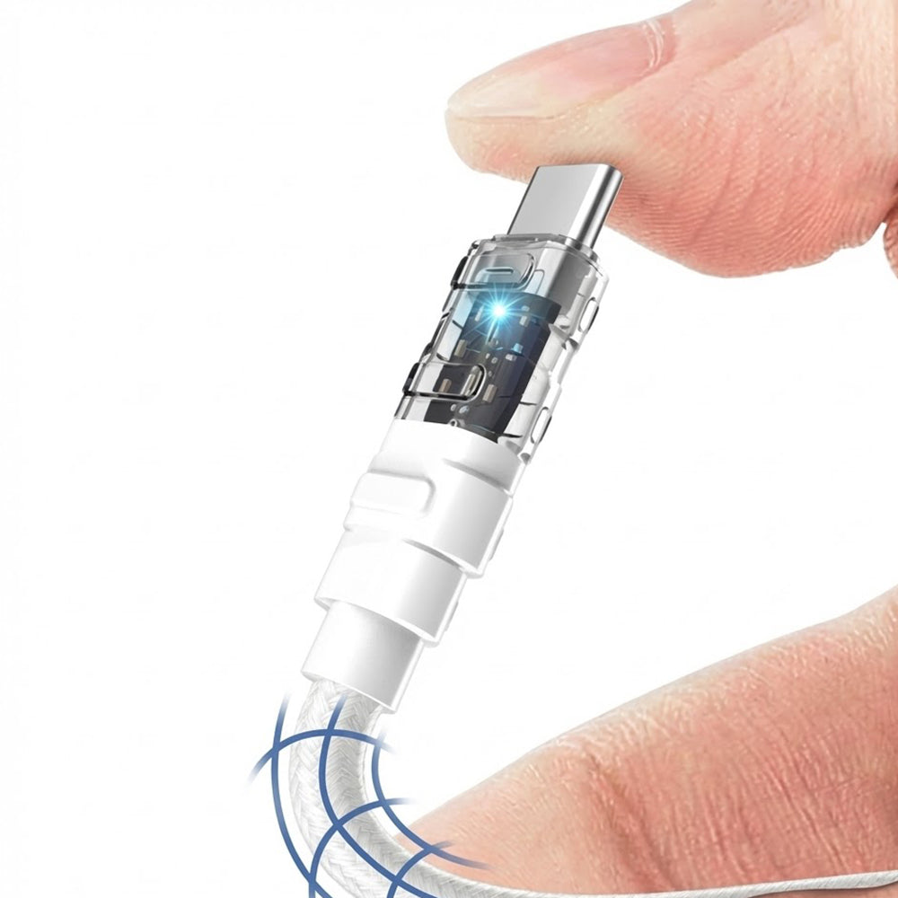 Dátový a nabíjací kábel USB-C - USB-C Lito LD05, 60W, 1m, Biela