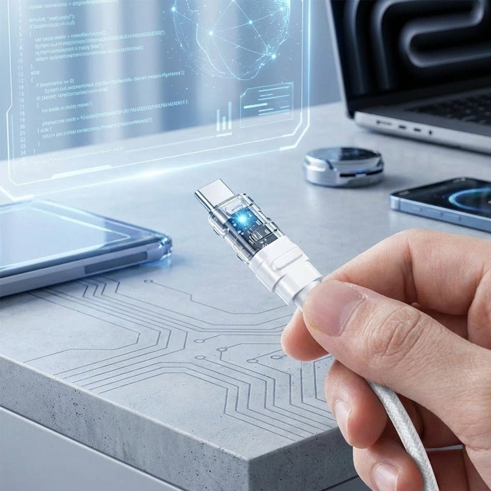 Dátový a nabíjací kábel USB-C - USB-C Lito LD05, 60W, 1m, Biela