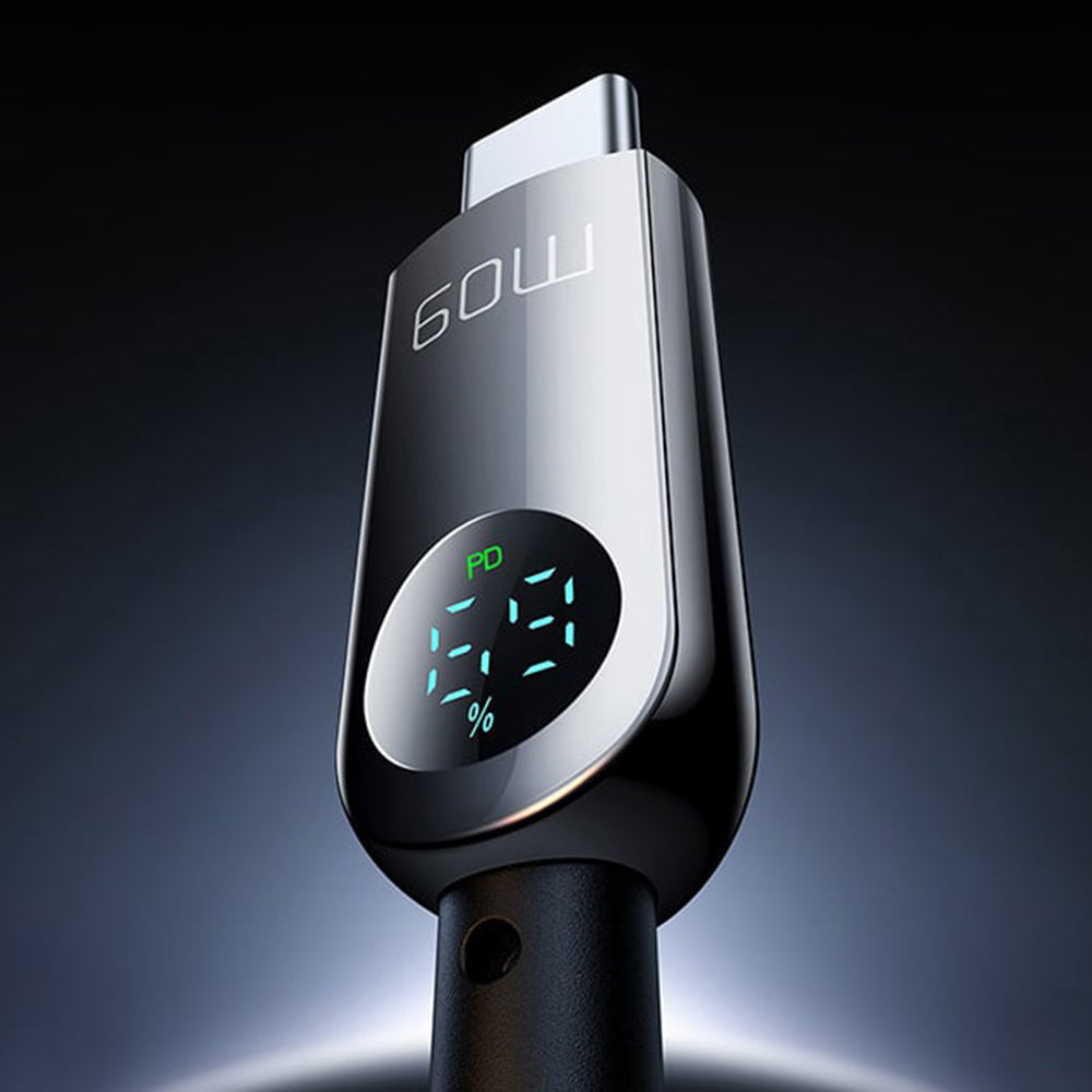 Dátový a nabíjací kábel USB-C - USB-C McDodo CA-4780 Display, 60W, 1.2m, čierny