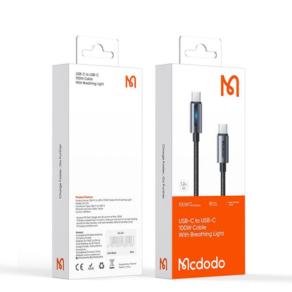 USB-C Data and Charging Cable - USB-C McDodo CA-5740, 100W, 1.2m, Black