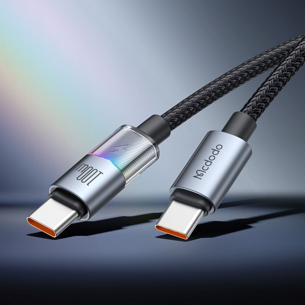Dátový a nabíjací kábel USB-C - USB-C McDodo CA-8200 Colorful, 100W, 1.2m, Čierny