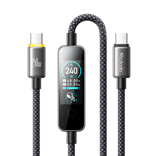 USB-C dátový a nabíjací kábel - USB-C McDodo CA-8750 displej, 240W, 1,2 m, čierny