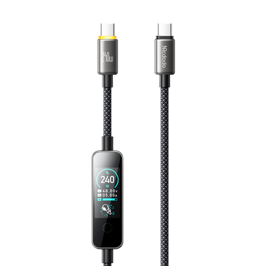 USB-C dátový a nabíjací kábel - USB-C McDodo CA-8750 displej, 240W, 1,2 m, čierny