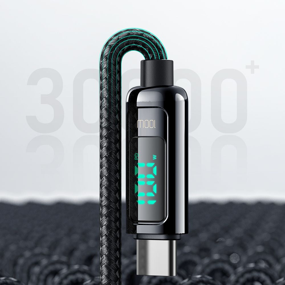 Dátový a nabíjací kábel USB-C - USB-C McDodo CA-8820 Display, 100W, 1.2m, Čierny