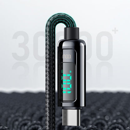 Dátový a nabíjací kábel USB-C - USB-C McDodo CA-8820 Display, 100W, 1.2m, Čierny