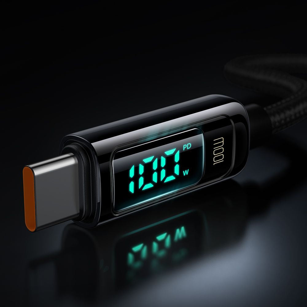 Dátový a nabíjací kábel USB-C - USB-C McDodo CA-8820 Display, 100W, 1.2m, Čierny