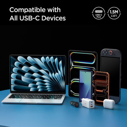 Dátový a nabíjací kábel USB-C - USB-C Spigen EB10010CC, 100W, 1m, Biela