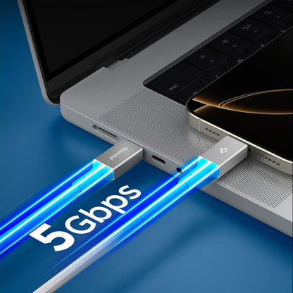 Dátový a nabíjací kábel USB-C - USB-C Spigen EB10010CC, 100W, 1m, Biela