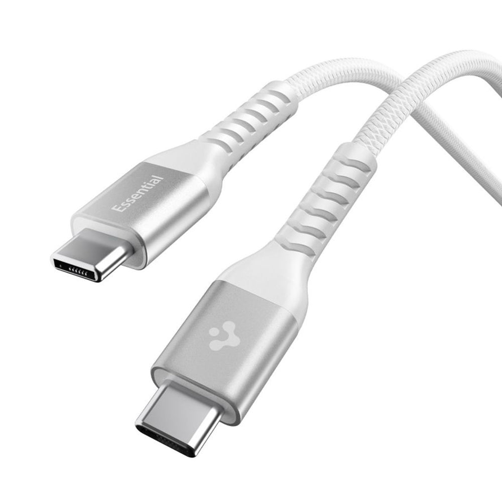 Dátový a nabíjací kábel USB-C - USB-C Spigen EB10010CCA, 100W, 1m, Biela ACA11102