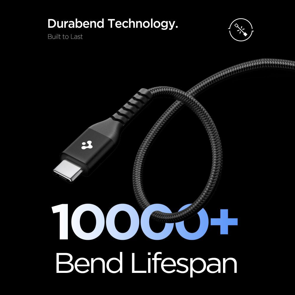 Dátový a nabíjací kábel USB-C - USB-C Spigen EB10010CCA, 100W, 1m, Čierny ACA11103