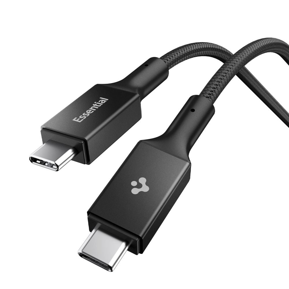 Dátový a nabíjací kábel USB-C - USB-C Spigen EB10015CC, 100W, 1.5m, Čierny ACA10421