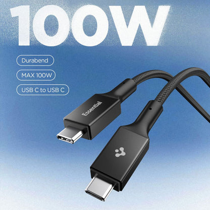 Dátový a nabíjací kábel USB-C - USB-C Spigen EB10015CC, 100W, 1.5m, Čierny ACA10421
