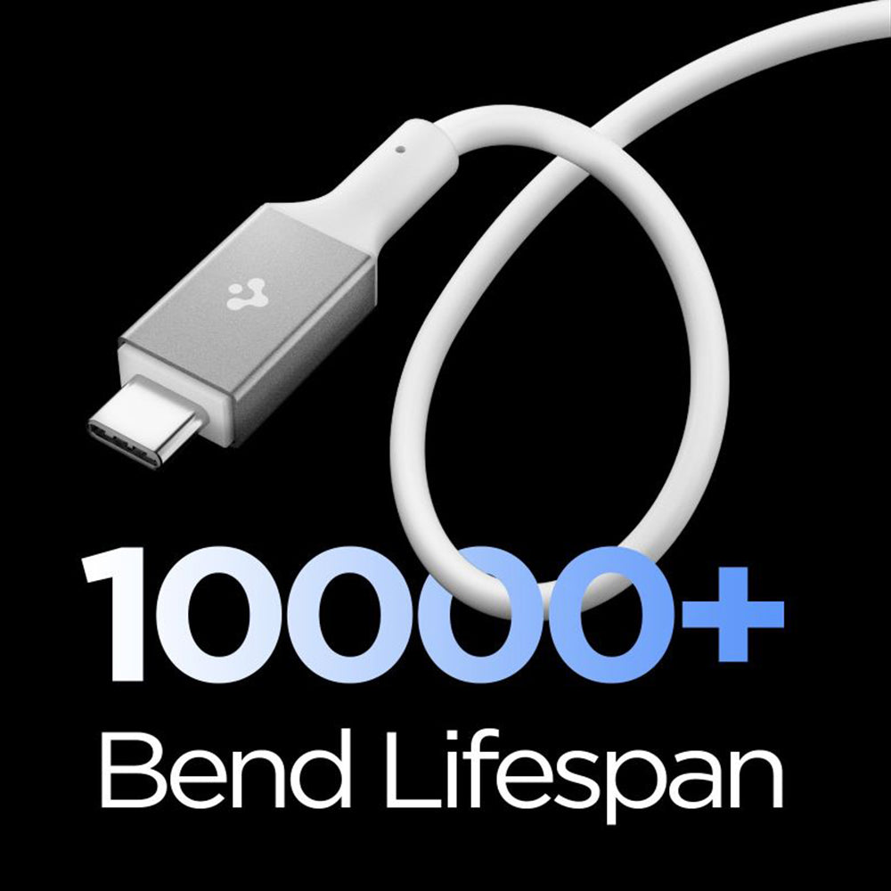 Dátový a nabíjací kábel USB-C - USB-C Spigen EB24012CC, 240W, 1.2m, Biela