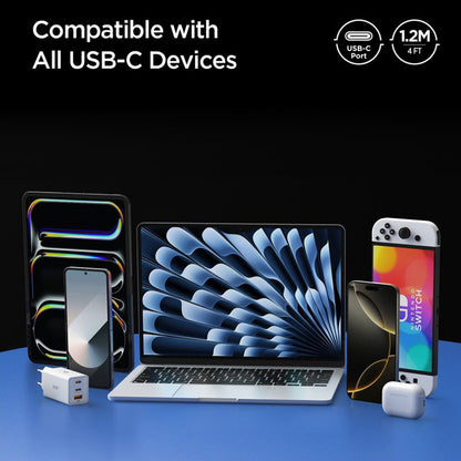 Dátový a nabíjací kábel USB-C - USB-C Spigen EB24012CC, 240W, 1.2m, Biela