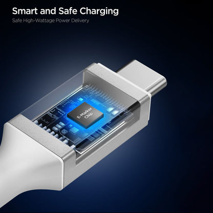 Dátový a nabíjací kábel USB-C - USB-C Spigen EB24012CC, 240W, 1.2m, Biela