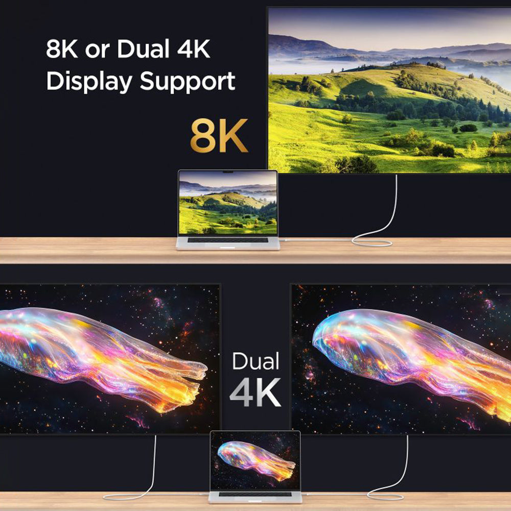 Dátový a nabíjací kábel USB-C - USB-C Spigen EB24012CC, 240W, 1.2m, Biela