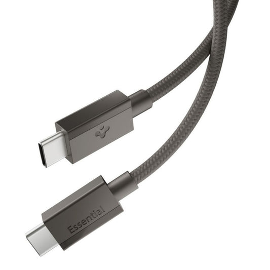 USB-C dátový a nabíjací kábel - USB-C Spigen EB6015CC, 60W, 1,5 m, sivý ACA10418