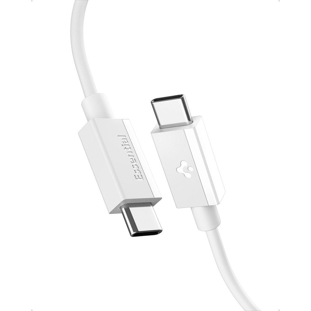 Dátový a nabíjací kábel USB-C - USB-C Spigen Essential, 60W, 1m, Biela ACA08717