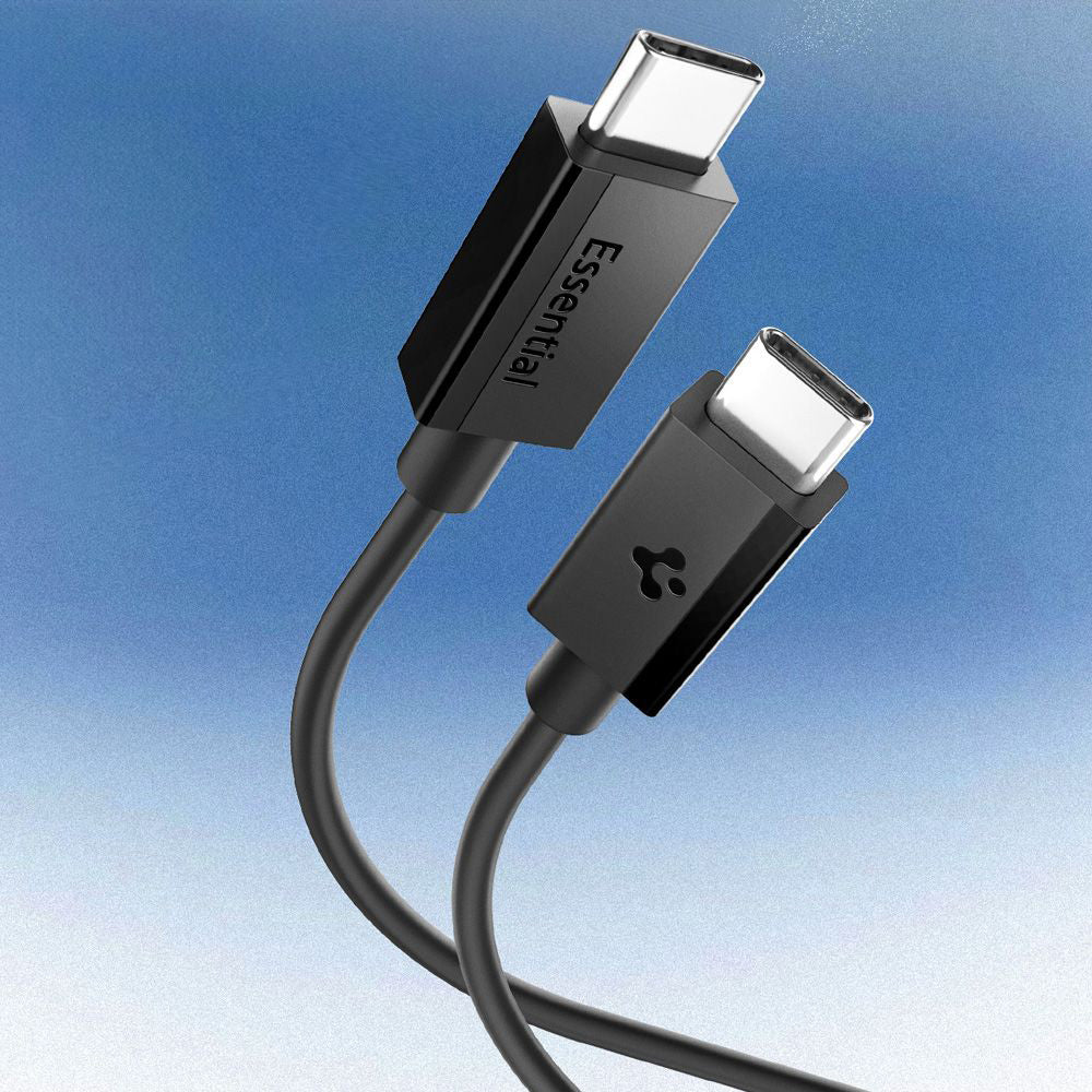Dátový a nabíjací kábel USB-C - USB-C Spigen Essential, 60W, 2m, čierny