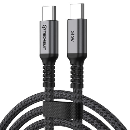USB-C Data and Charging Cable - USB-C Techsuit TitanSync Pro CX2, 240W, 1m, Gray