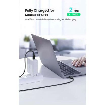 Dátový a nabíjací kábel USB-C - USB-C UGREEN L502, 100W, 1m, čierny