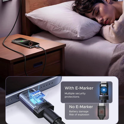 Dátový a nabíjací kábel USB-C - USB-C UGREEN L532, 240W, 1m, Sivý