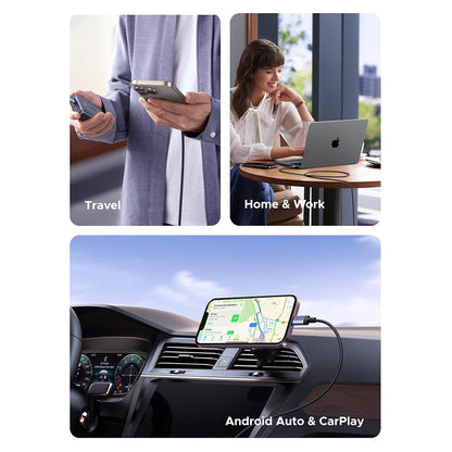 Dátový a nabíjací kábel USB-C - USB-C UGREEN L532, 240W, 2m, Sivý