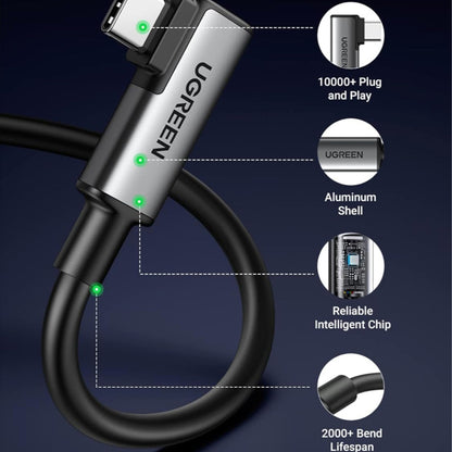 Dátový a nabíjací kábel USB-C - USB-C UGREEN US551 (90629) Uhlový, 60W, 5m, Čierny