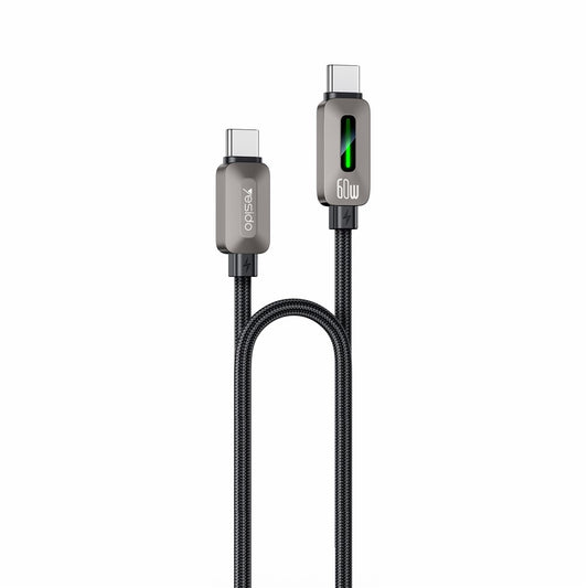 Dátový a nabíjací kábel USB-C - USB-C Yesido CA198, 60W, 1,2 m, čierny
