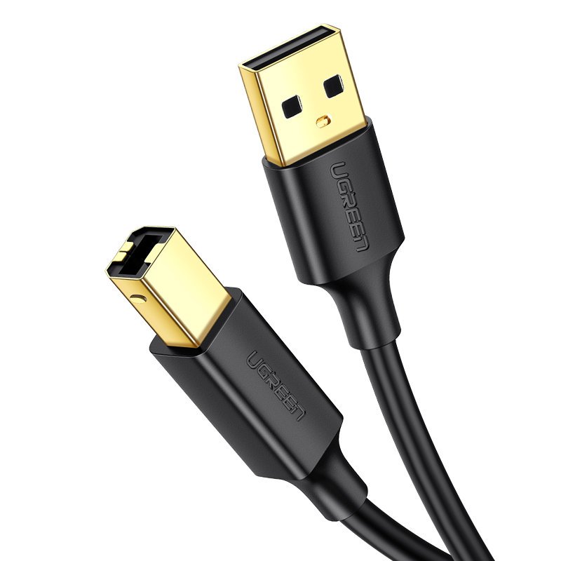 Tlačiarenský kábel UGREEN US135, USB-A - USB-B, 1.5m, Čierny