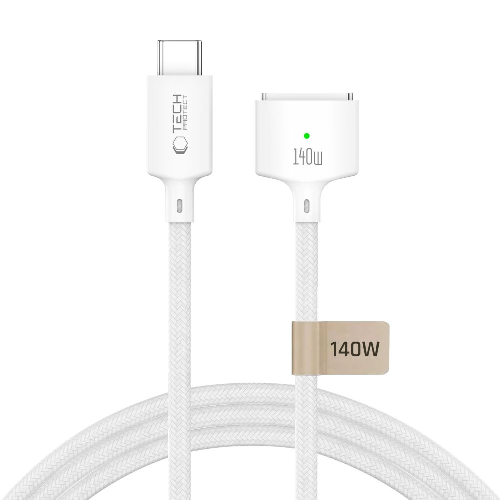 Nabíjací kábel Tech-Protect MMC01 Ultraboost, USB-C - MagSafe 3, 140W, 3m, biely