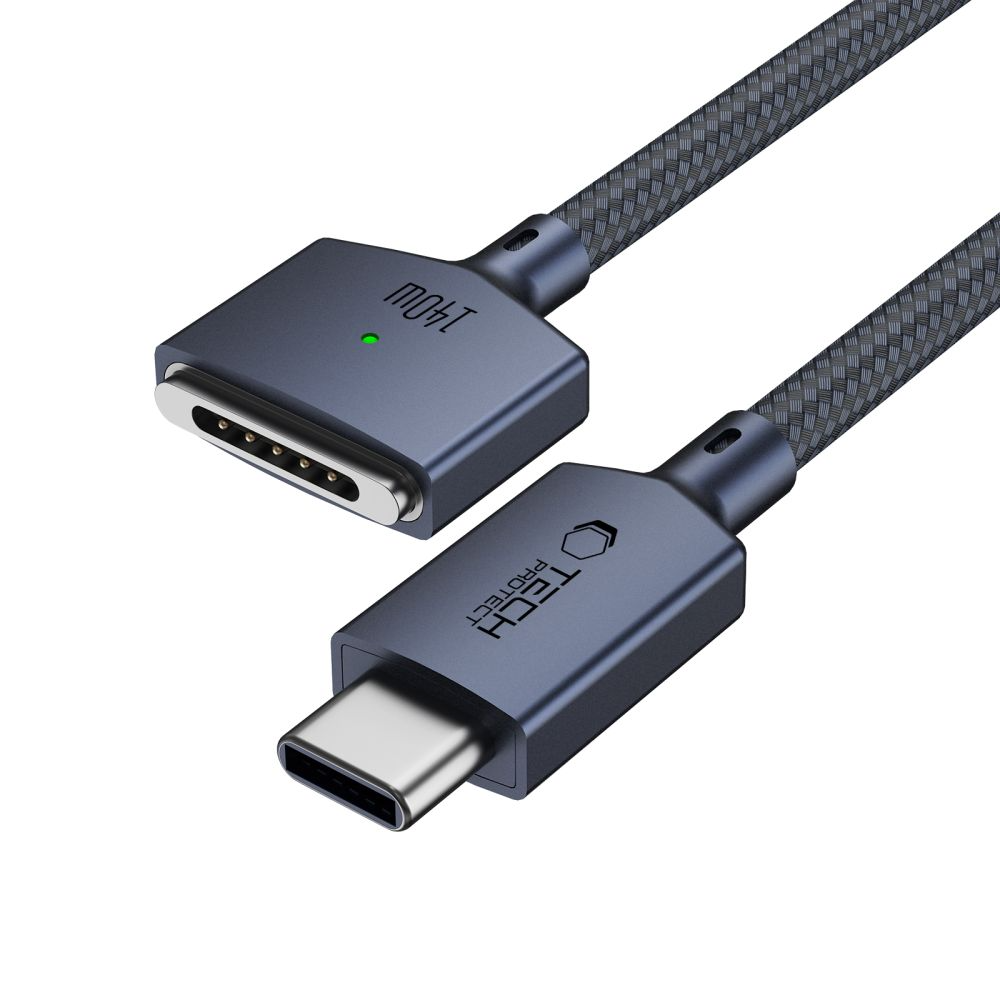 Nabíjací kábel Tech-Protect MMC01 Ultraboost, USB-C - MagSafe 3, 140W, 2m, námornícka modrá