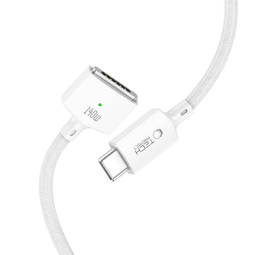 Nabíjací kábel Tech-Protect MMC01 Ultraboost, USB-C - MagSafe 3, 140W, 2m, biely
