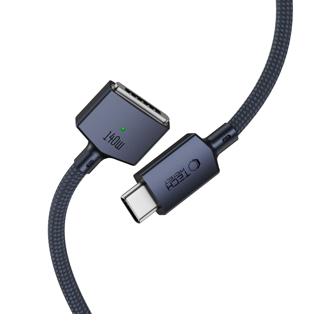 Nabíjací kábel Tech-Protect MMC01 Ultraboost, USB-C - MagSafe 3, 140W, 2m, námornícka modrá