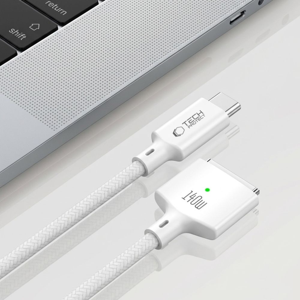 Nabíjací kábel Tech-Protect MMC01 Ultraboost, USB-C - MagSafe 3, 140W, 2m, biely