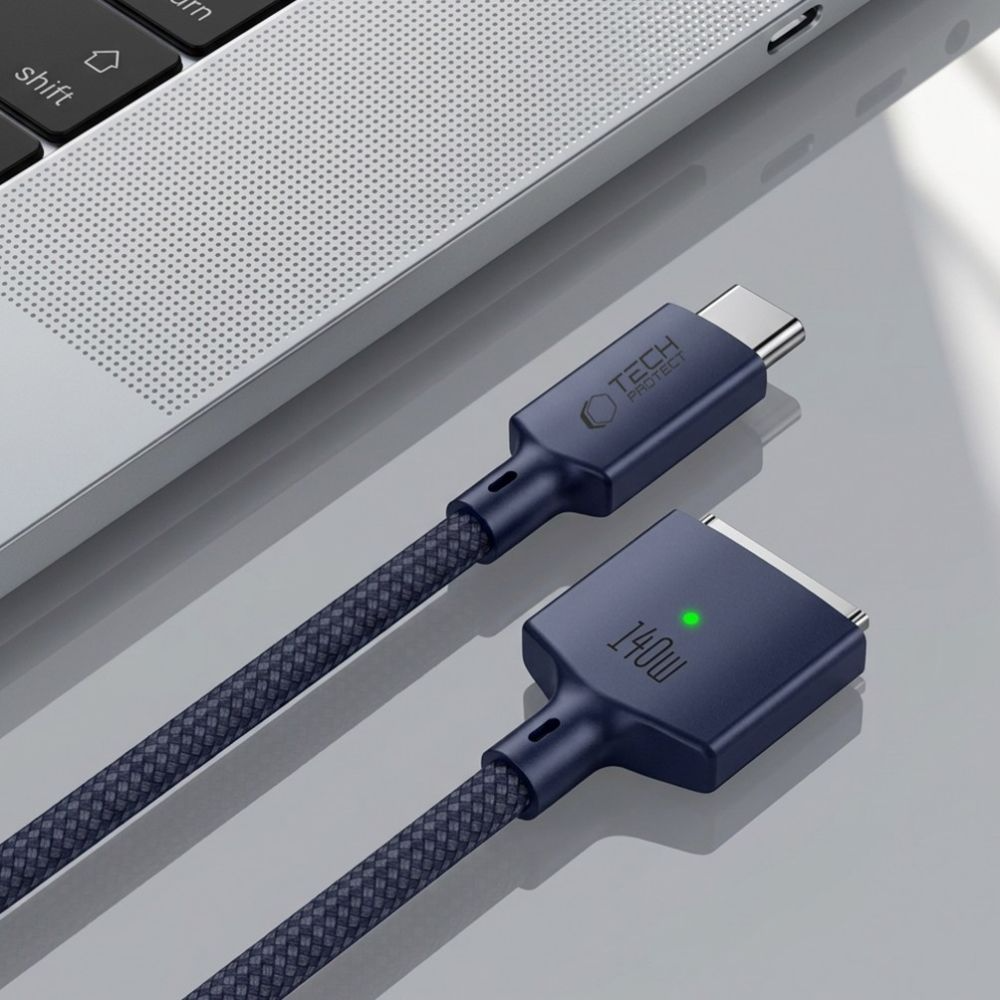 Nabíjací kábel Tech-Protect MMC01 Ultraboost, USB-C - MagSafe 3, 140W, 2m, námornícka modrá