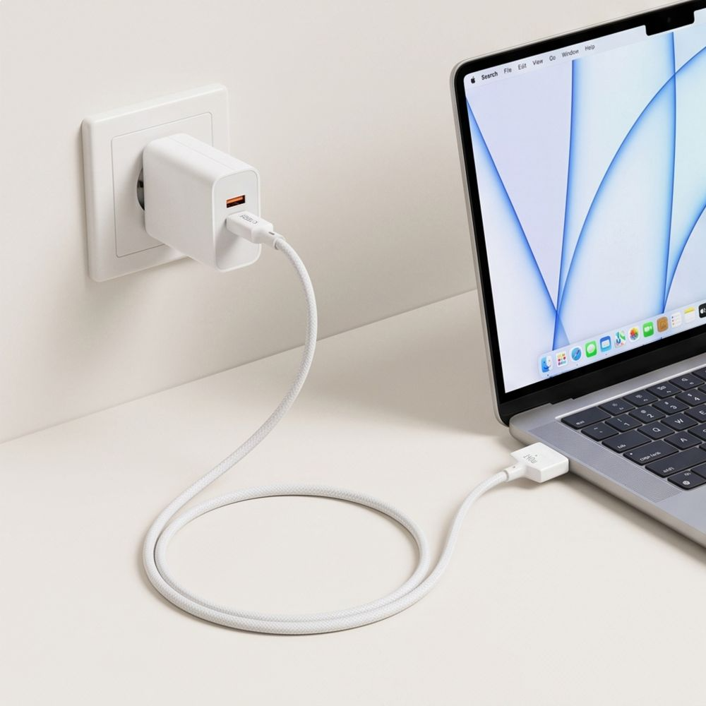 Nabíjací kábel Tech-Protect MMC01 Ultraboost, USB-C - MagSafe 3, 140W, 3m, biely