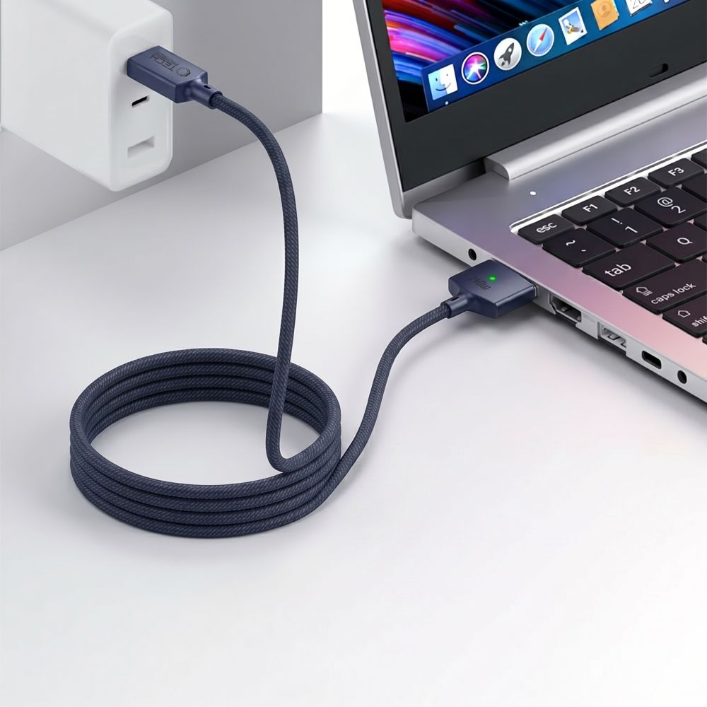 Nabíjací kábel Tech-Protect MMC01 Ultraboost, USB-C - MagSafe 3, 140W, 2m, námornícka modrá