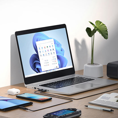 Nabíjací kábel Techsuit AC21 ChargeNest, 1,5 m, 11v1, čierny