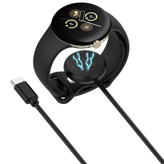 Nabíjací kábel Techsuit THC5 pre Google Pixel Watch 3 45mm / Watch 3 41mm, USB-C, Čierny