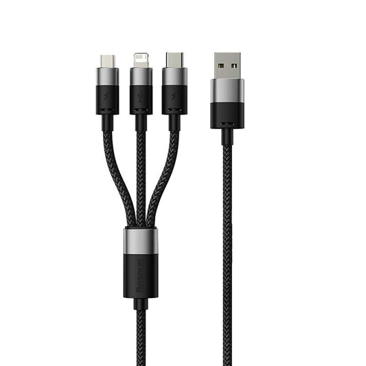 Nabíjací kábel USB-A - Lightning / microUSB / USB-C Baseus StarSpeed 3in1, 20W, 0.6m, Čierny P10319900111-00