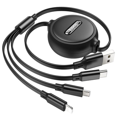 Nabíjací kábel USB-A - Lightning / microUSB / USB-C HOCO X75 3v1, 18W, 1m, Čierny