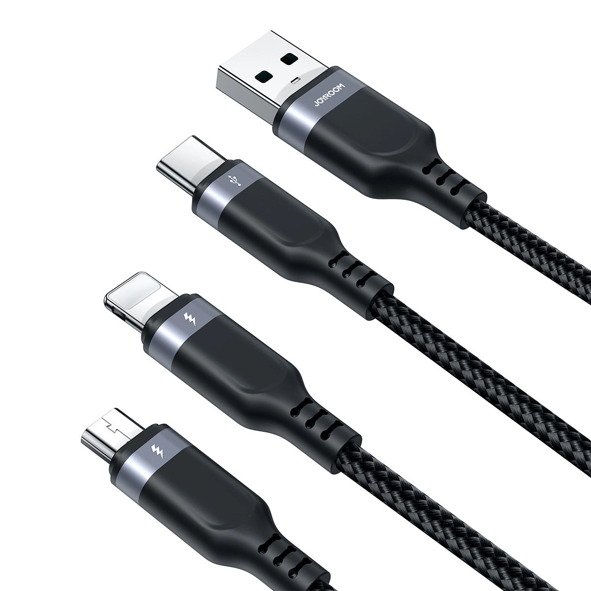 Nabíjací kábel USB-A - Lightning / microUSB / USB-C Joyroom S-A18 3v1, 20W, 0.3m, Čierny