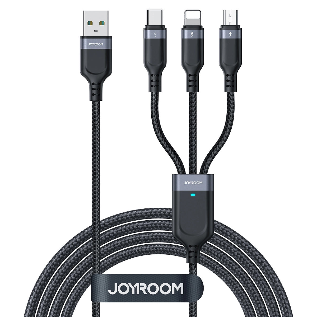 Nabíjací kábel USB-A - Lightning / microUSB / USB-C Joyroom S-A18 3v1, 20W, 0.3m, Čierny