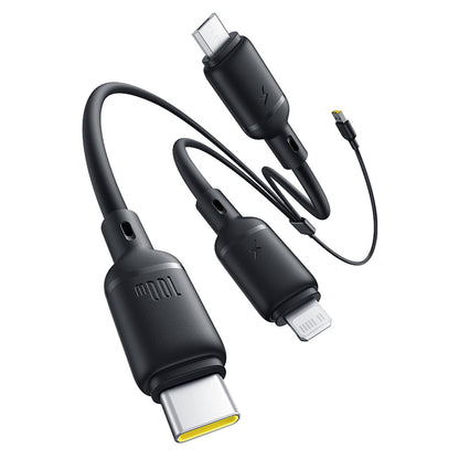 USB-A Charging Cable - Lightning / microUSB / USB-C Baseus Silky 3in1, 100W, 1.5m, Black P10377705123-00