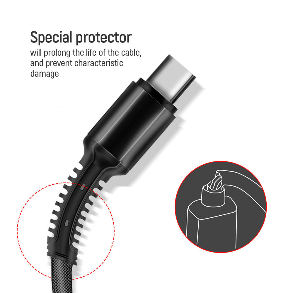 Nabíjací kábel USB-A - Lightning / microUSB / USB-C ColorWay CW-CBU3003, 20W, 1.2m, Sivý