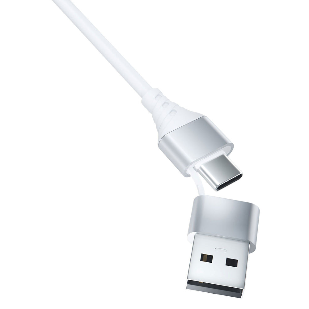 Nabíjací kábel USB-A / USB-C - Lightning / microUSB / USB-C 3MK Hyper 3in1, 12W, 1.5m, Biela