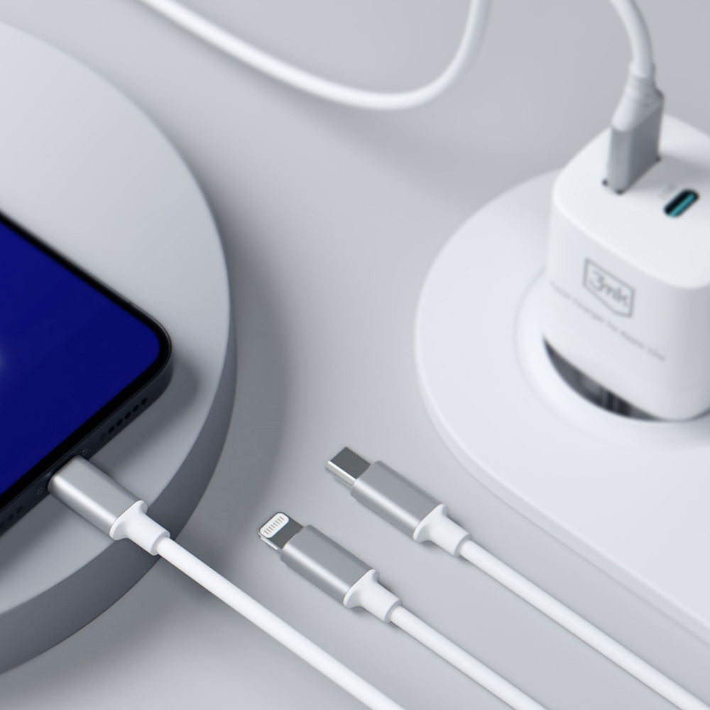 Nabíjací kábel USB-A / USB-C - Lightning / microUSB / USB-C 3MK Hyper 3in1, 12W, 1.5m, Biela